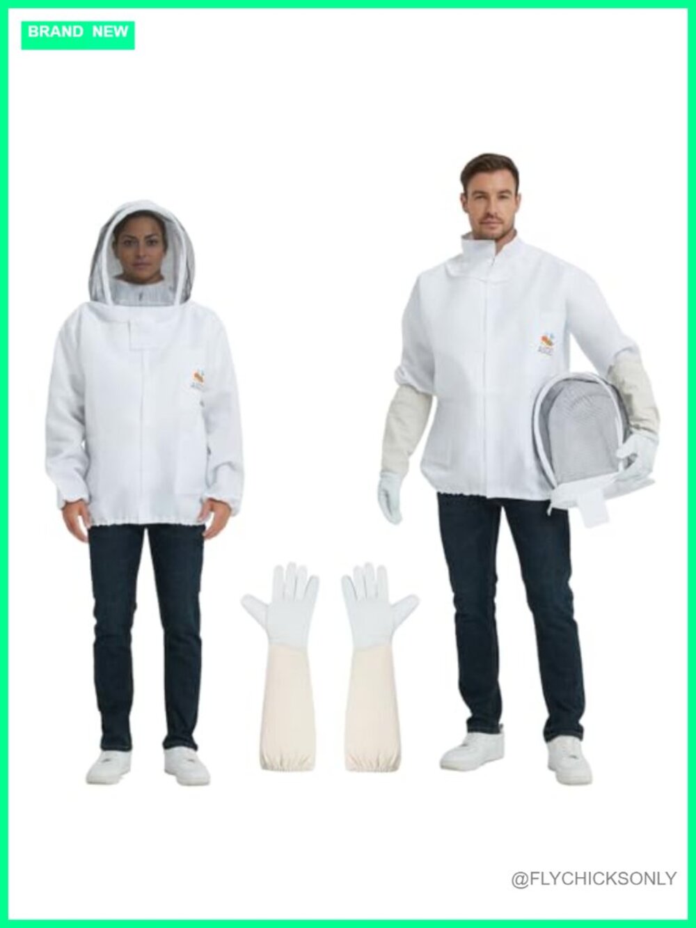 Sting Proof Beekeeping Jacket with Veil & Gloves, X-L, Cotton Blend - Picture 4 of 5